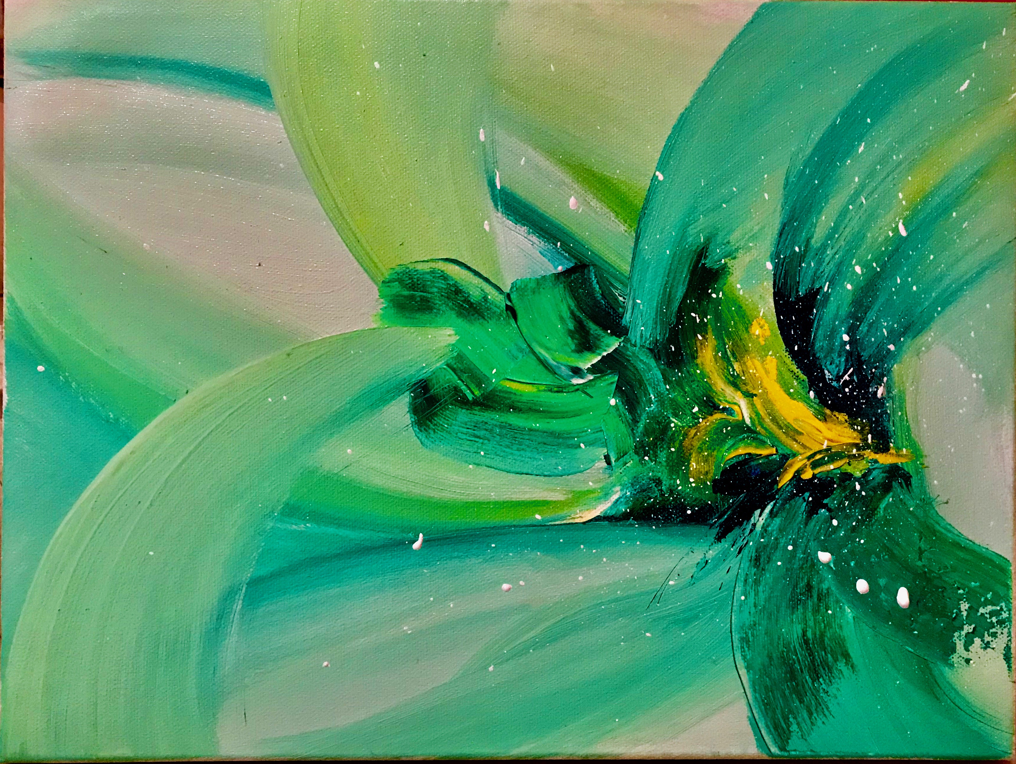 «Flor abstracta green»